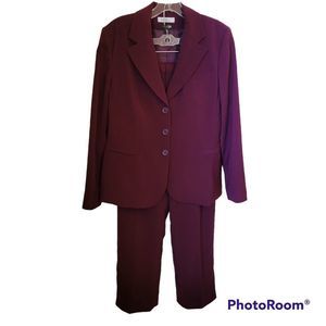 East 5th Nano Tech Fabric Wine Burgundy Pantsuit with tailored Blazer